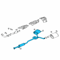 OEM Acura TLX Muffler, Passenger Side Exhaust Diagram - 18307-TZ4-A21