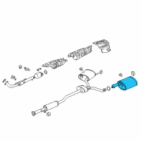 OEM Acura TLX Muffler, Driver Side Exhaust Diagram - 18305-TZ4-A21
