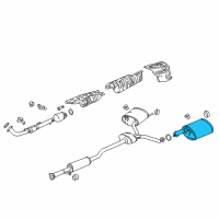 OEM Acura Muffler, Driver Side Exhaust Diagram - 18305-TZ4-A21