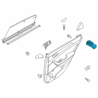 OEM 2019 Hyundai Sonata Power Window Switch Assembly, Rear Diagram - 93580-C1100