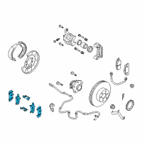 OEM Nissan Rogue Hardware Kit-Rear Disc Brake Pad Diagram - D4M80-3NA0A