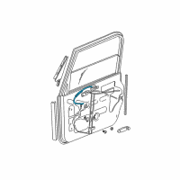 OEM 1997 Jeep Wrangler Window Regulator Assembly Front Right Diagram - 55076024AD