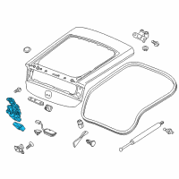 OEM 2011 Honda CR-Z Lock Assembly, Tailgate Diagram - 74801-TM8-J03