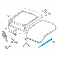 OEM 2016 Honda CR-Z Stay Assembly, Driver Side Tailgate Open Diagram - 74870-SZT-A01