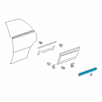 OEM 2001 Lexus RX300 Moulding, Rear Door Outside, Lower RH Diagram - 75745-48010