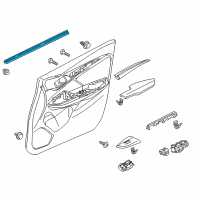 OEM 2018 Honda Fit Weatherstrip, L. FR. Door (Inner) Diagram - 72375-T5A-J01