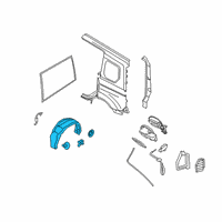 OEM 2019 Ford Transit Connect Wheelhouse Liner Diagram - KT1Z-61278B50-B