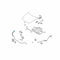 OEM Infiniti Hood Lock Control Cable Assembly Diagram - 65620-JK61A
