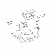 OEM Toyota Echo Luggage Compartment Door Lock Assembly Diagram - 64610-52070