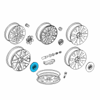 OEM 2009 Buick Enclave Hub Wheel Cap *Chrome Diagram - 9596043