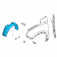 OEM Hyundai Venue Front Wheel Guard Assembly, Left Diagram - 86811-K2000