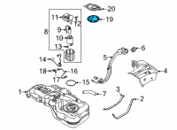 OEM Kia Seltos Cover-Fuel Pump Plat Diagram - 31152J9000
