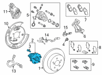 OEM 2015 Lexus RX450h Rear Axle Hub & Bearing Assembly, Left Diagram - 42410-0E031