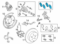 OEM 2021 Toyota Highlander Rear Pads Diagram - 04466-02430