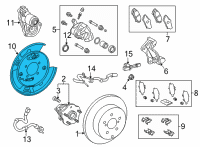 OEM Lexus RX450hL Cover, Disc Brake Dust Diagram - 47881-0E010