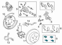 OEM 2022 Toyota Highlander Brake Pads Hardware Kit Diagram - 04948-02180