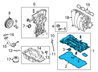 OEM 2021 Hyundai Kona Cover Assembly-Rocker Diagram - 22410-2E700