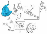 OEM Toyota Corolla Cross Backing Plate Diagram - 47803-0A010