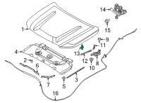 OEM Nissan Frontier Stud-Ball, Gas Stay Diagram - 90456-9FU0A