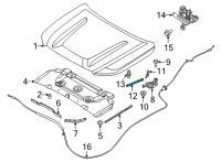 OEM Nissan Frontier STAY ASSY-HOOD, LH Diagram - 65471-9BU0A