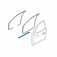 OEM 1999 Kia Sephia WEATHERSTRIP-Glass Out, LH Diagram - 0K2A159810