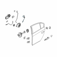 OEM 2004 BMW X3 Rear Door Lock Bowden Cable Diagram - 51-20-3-402-593