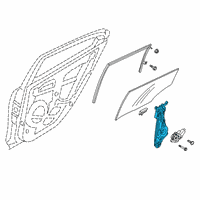 OEM Hyundai Veloster N Rear Door Window Regulator Assembly Diagram - 83404-J3000