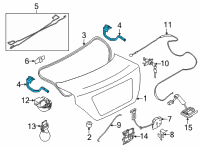 OEM 2020 Nissan Versa Hinge Trunk RH Diagram - H4400-5EFMA