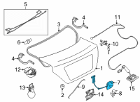 OEM Nissan Versa Lock Assembly-Trunk Lid Diagram - 84630-3RA0A