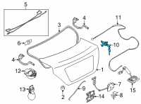 OEM 2022 Nissan Versa Cylinder Set-Trunk Lid Lock Diagram - H4660-5EF0A
