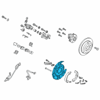 OEM 2021 Kia Sedona Rear Brake Back Plate Assembly, Left Diagram - 58251A9000