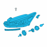 OEM 2019 Kia Cadenza Driver Side Headlight Assembly Diagram - 92101F6030