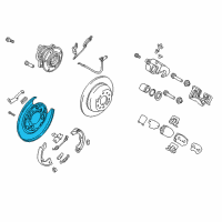 OEM 2014 Kia Sorento Rear Brake Back Plate Assembly, Right Diagram - 582522W000