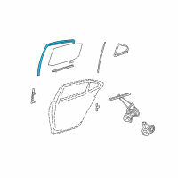 OEM 2013 Lexus LS600h Run, Rear Door Glass Diagram - 68142-50031