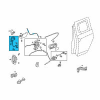 OEM Honda Element Lock Assembly, Right Rear Access Panel (Upper) Diagram - 72610-SCV-A02