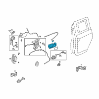 OEM Honda Element Handle Assembly, Left Rear Inside (Graphite Black) Diagram - 72660-SCV-A01ZA