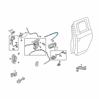 OEM 2007 Honda Element Cable Assembly, Rear Inside Handle Diagram - 72632-SCV-A10