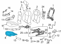 OEM Toyota RAV4 Prime Seat Cushion Diagram - 71511-0R160