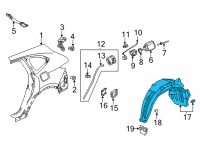 OEM Acura MDX Fender Right, Rear Diagram - 74551-TYA-A00