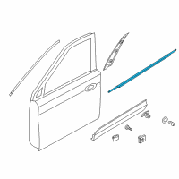 OEM 2018 Hyundai Santa Fe Weatherstrip Assembly-Front Door Belt Outside LH Diagram - 82210-2W000