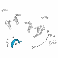 OEM Hyundai Veloster Rear Wheel Guard Assembly, Left Diagram - 86821-2V800