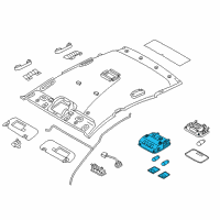 OEM Hyundai Elantra GT Overhead Console Lamp Assembly Diagram - 92800-A5000-VYF