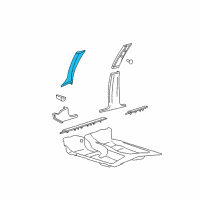 OEM 2003 Mercury Grand Marquis Weatherstrip Pillar Trim Diagram - 3W7Z-5403598-AAA