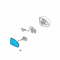 OEM 2003 Honda S2000 Mirror Sub-Assembly, Passenger Side (1400R) Diagram - 76203-S2A-A01