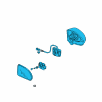 OEM Honda S2000 Mirror Assembly, Driver Side Door (Laguna Blue Pearl) (R.C.) Diagram - 76250-S2A-A03ZP