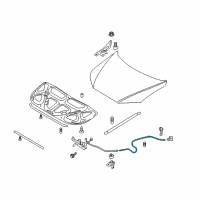 OEM 2011 Hyundai Santa Fe Cable Assembly-Hood Latch Release Diagram - 81190-2B500