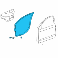 OEM Pontiac Vibe Weatherstrip, Front Side Door Diagram - 19184151