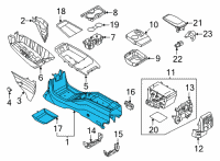 OEM Ford Mustang Mach-E COVER - FRONT CONSOLE PANEL Diagram - LJ8Z-5804608-AA