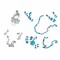 OEM 2017 Infiniti Q60 Power Steering Hose & Tube Set Diagram - 49710-4GB0A