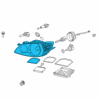 OEM 2004 Lexus IS300 Headlamp Unit With Gas, Left Diagram - 81185-53160